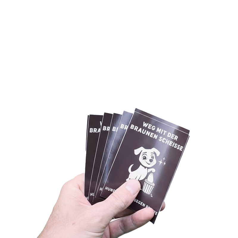 Sticker -Produkt vor weißem Hintergrund